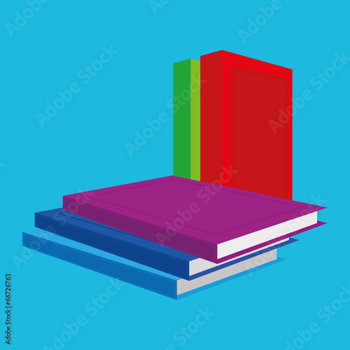 Group Of Colorful Books Illustration Isolated