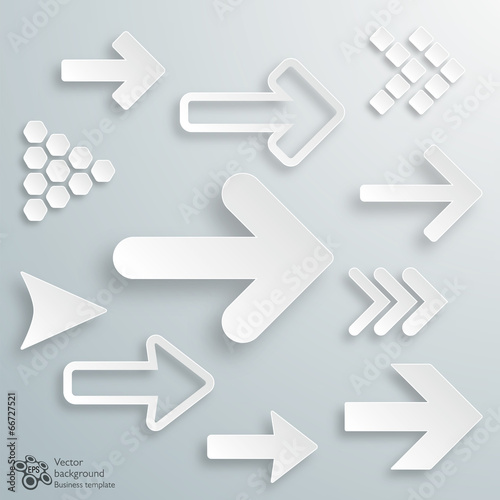 Infographic Vector White Arrow Button