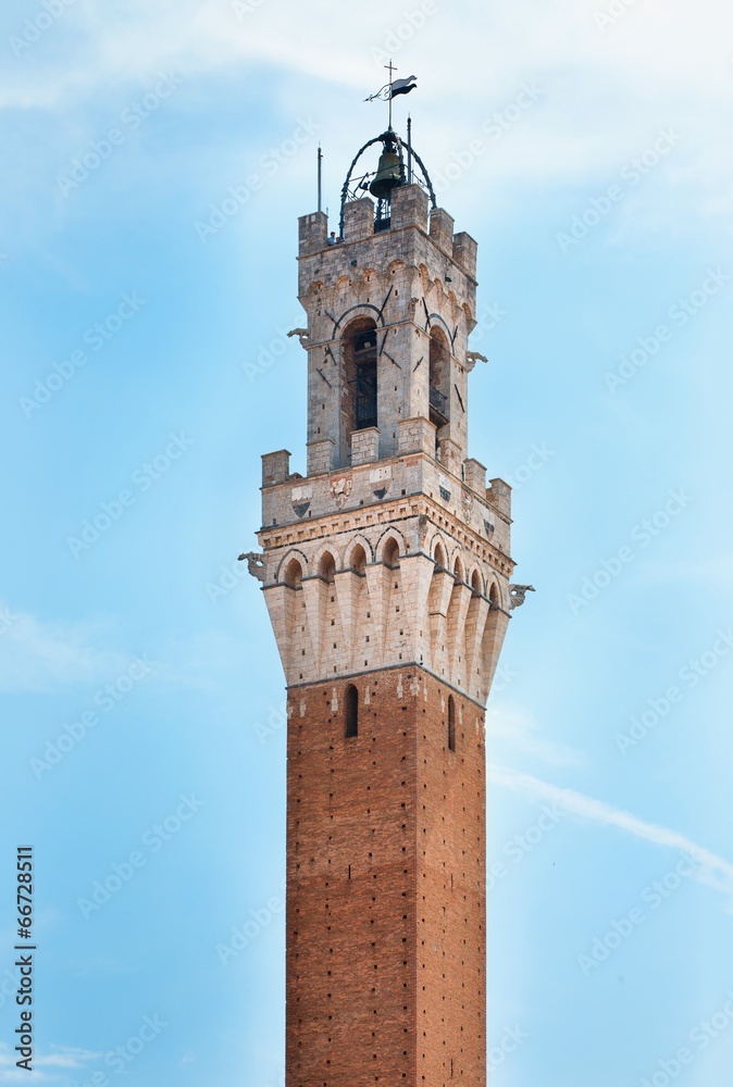 Church tower in Siena, Tuscany, Italy
