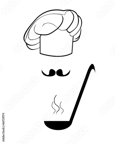 Figure toque and ladle