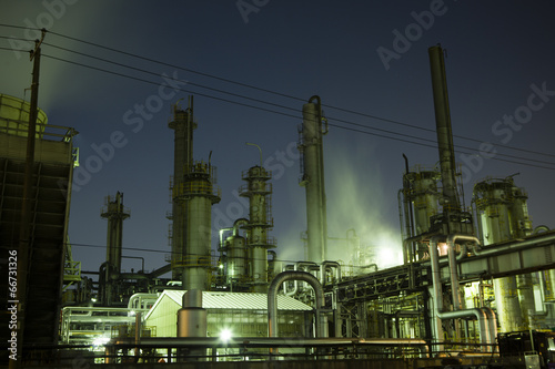 Petrochemical industry , night view