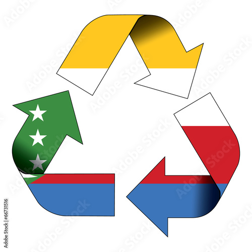 Recycle symbol flag - Comoros