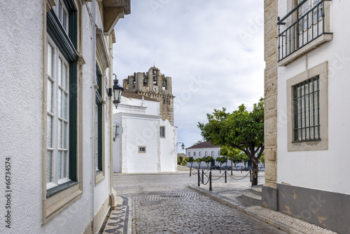 Old town district in Faro, Portugal