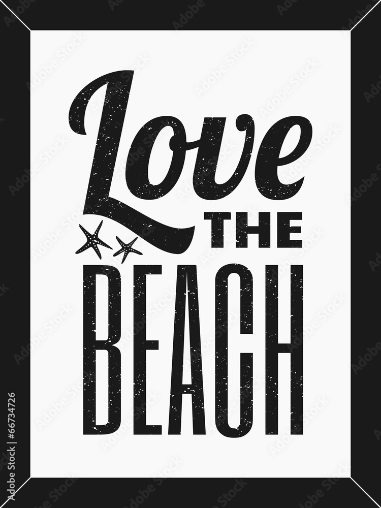 Obraz premium Black & White Beach Poster
