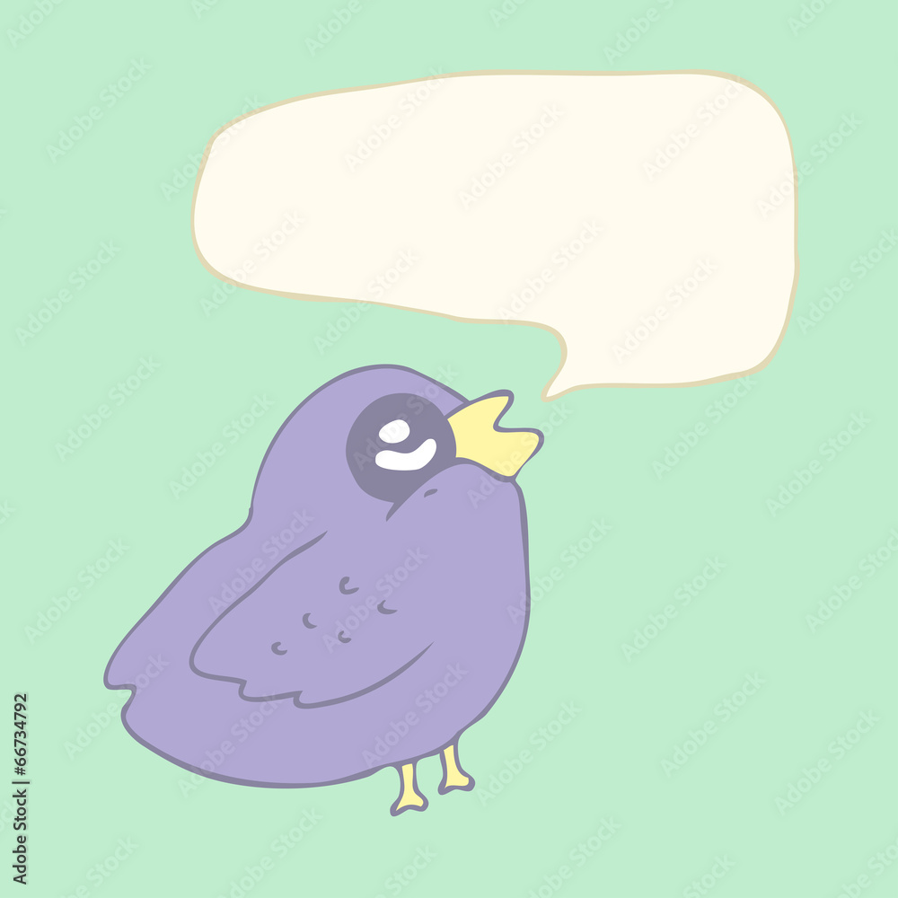 cartoon funny bird with voice bubble vector illustration cartoon funny bird with voice bubble vector illustration