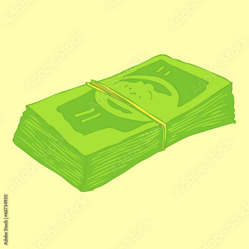 money stack vector Illustration, hand drawing