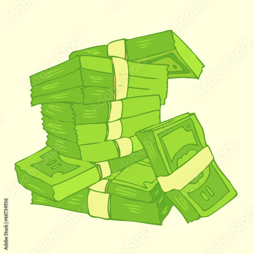 money stack vector Illustration, hand drawing