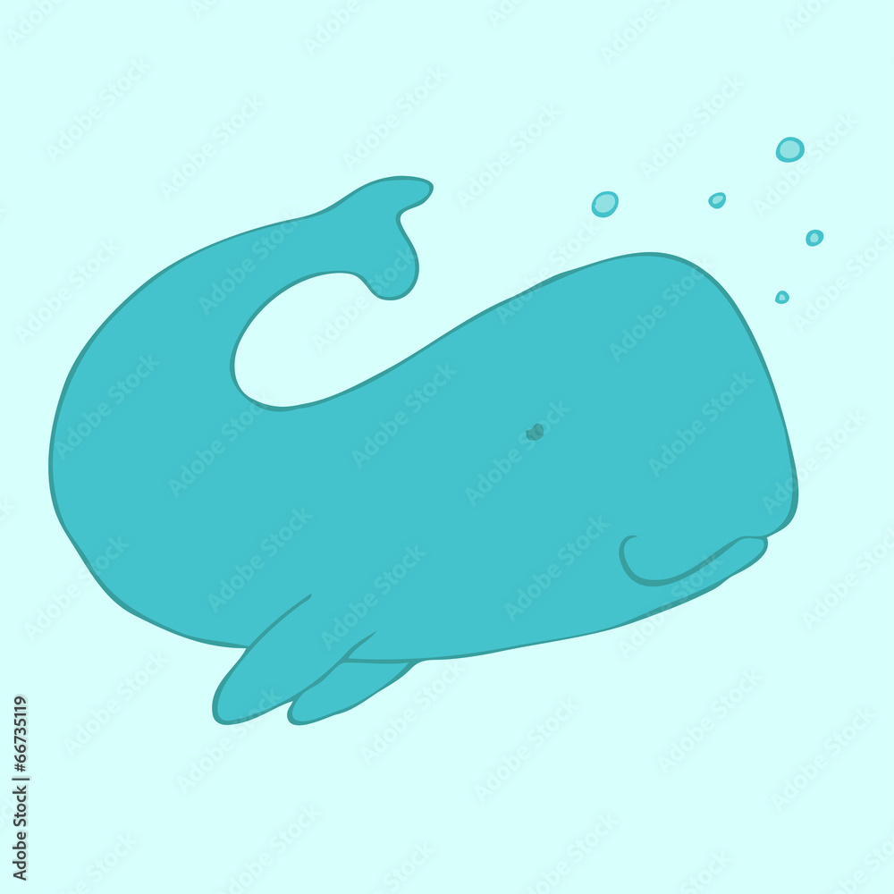 cute cartoon whale (sperm whale) vector illustration cute cartoon whale (sperm whale) vector illustration