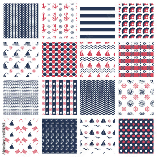 nautical or marine seamless patterns
