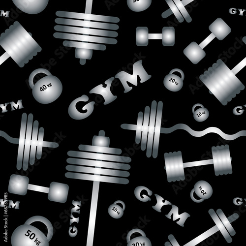 Gym. Seamless vector pattern.