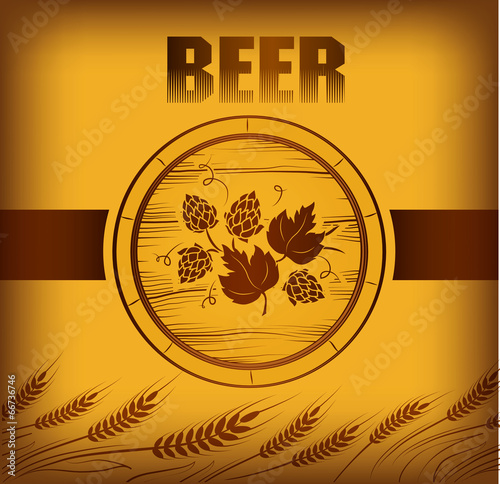 beer keg with hop for label, package