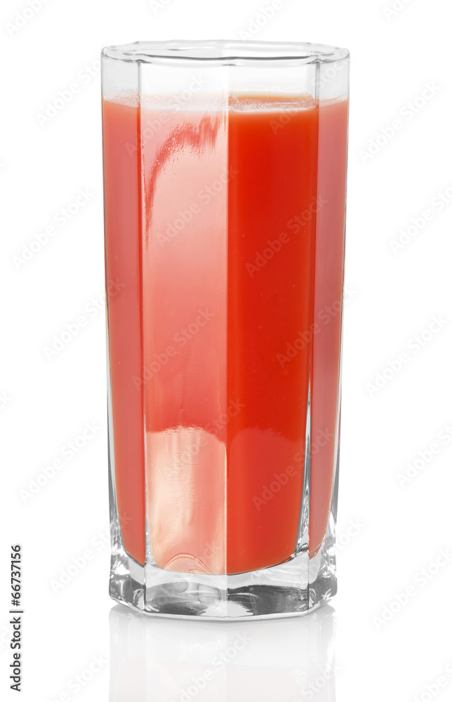 The glass of tomato juice The glass of tomato juice