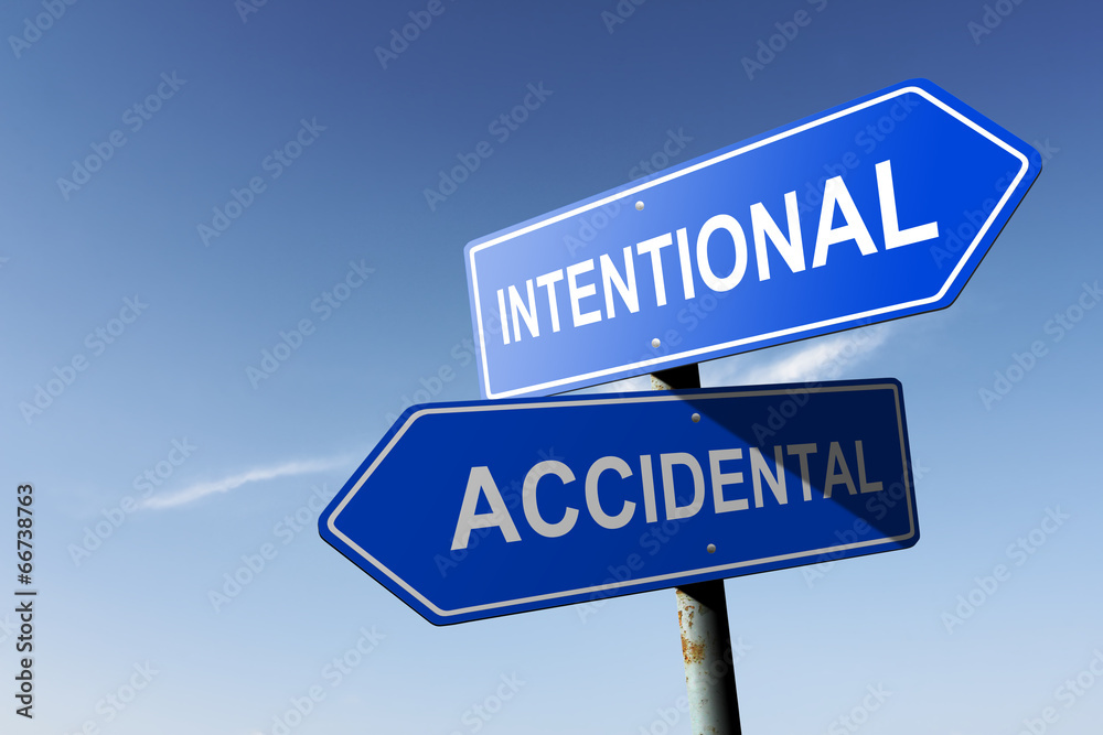 Intentional and Accidental directions. Opposite traffic sign. Intentional and Accidental directions. Opposite traffic sign.
