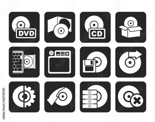 Silhouette Computer Media and disk Icons