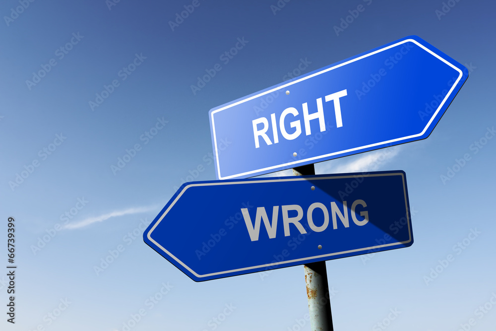 Right and Wrong directions. Opposite traffic sign. Right and Wrong directions. Opposite traffic sign.