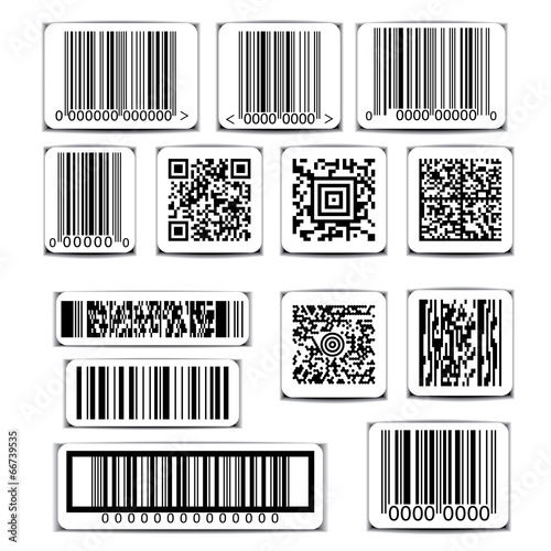 Barcode label set vector