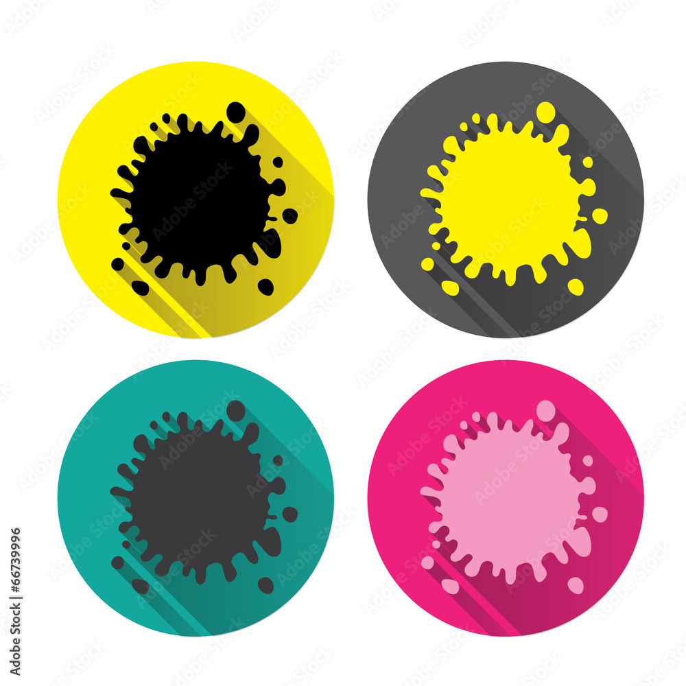 Fototapeta premium Icons blot. Set. Vector colorful spots, blots, splashes.