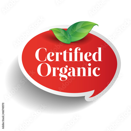Certified organic label or sticker for products