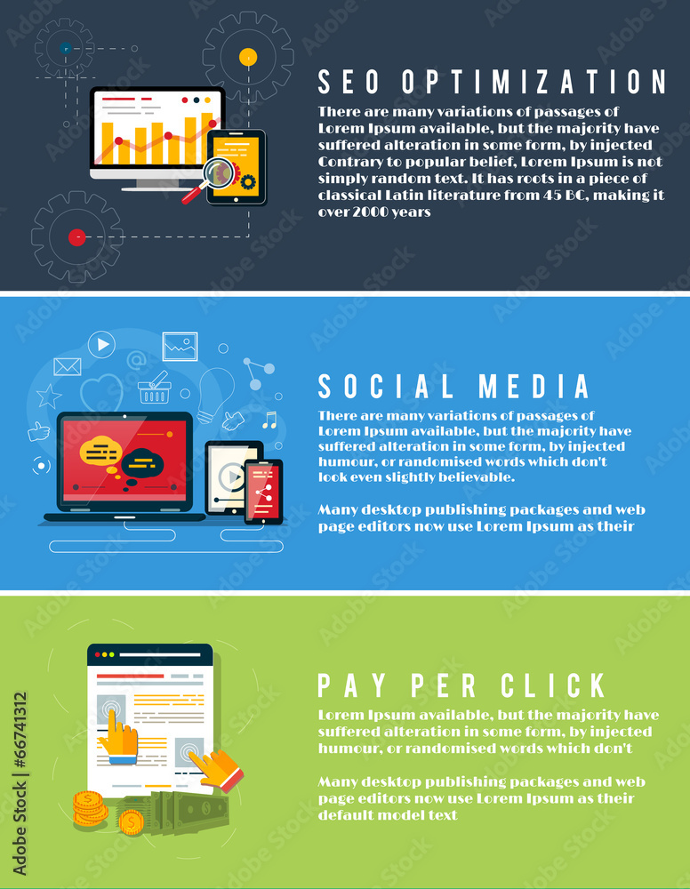 Fototapeta premium Icons for web design, seo, social media