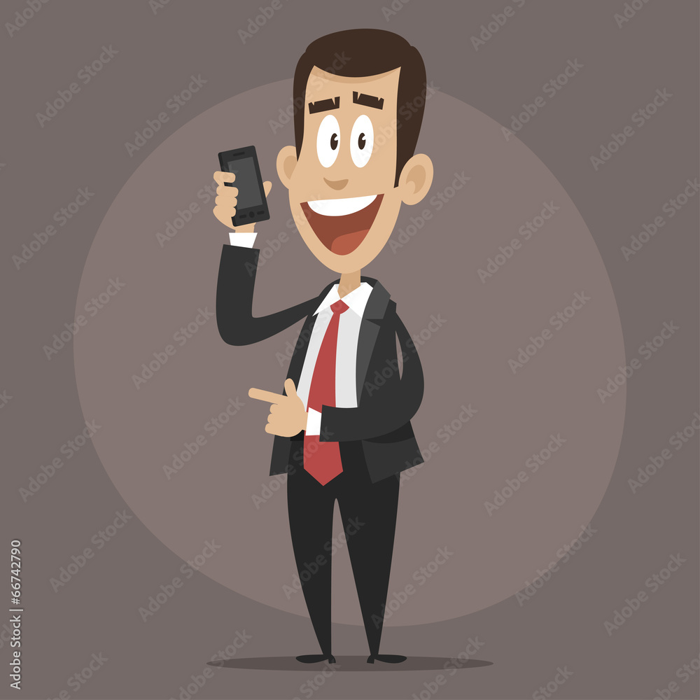Happy businessman talking on phone Happy businessman talking on phone
