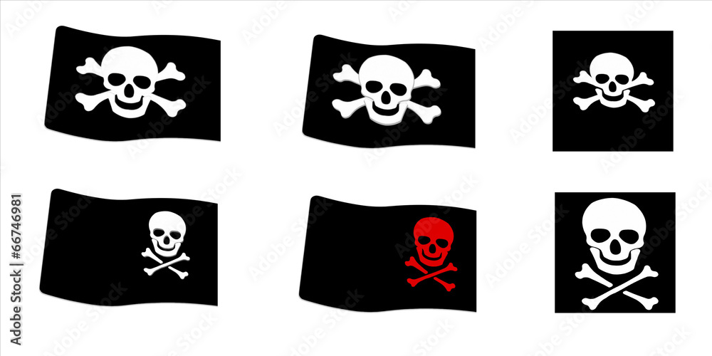 Pirate Flags set. Illustrations size allows  to use each image s