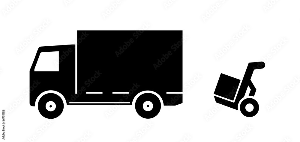 Camion et chariot de livraison Camion et chariot de livraison