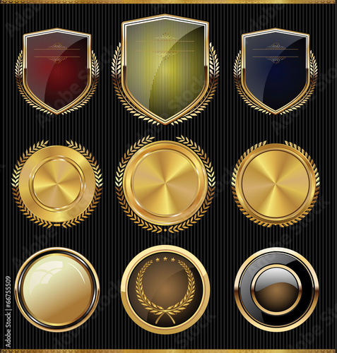 Golden shields, laurels and medals collection