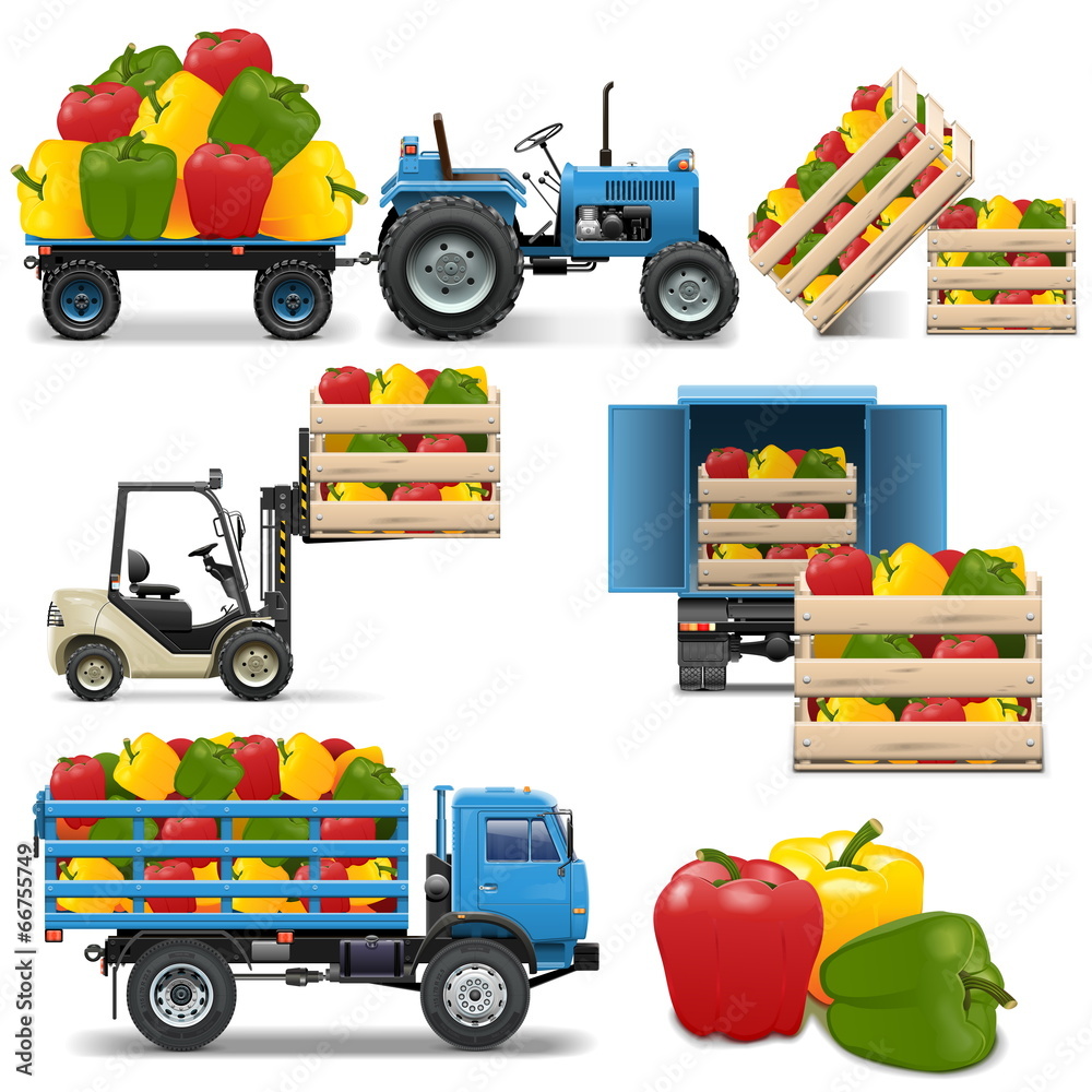 Fototapeta premium Vector Agricultural Icons Set 4