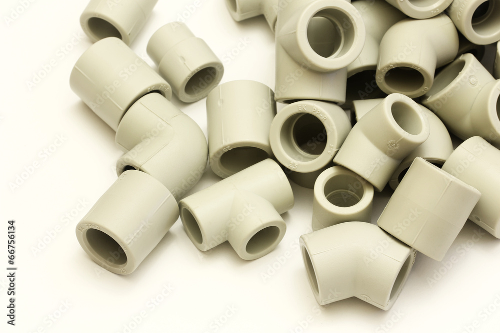 A lot of combined fittings for plastic pipes A lot of combined fittings for plastic pipes
