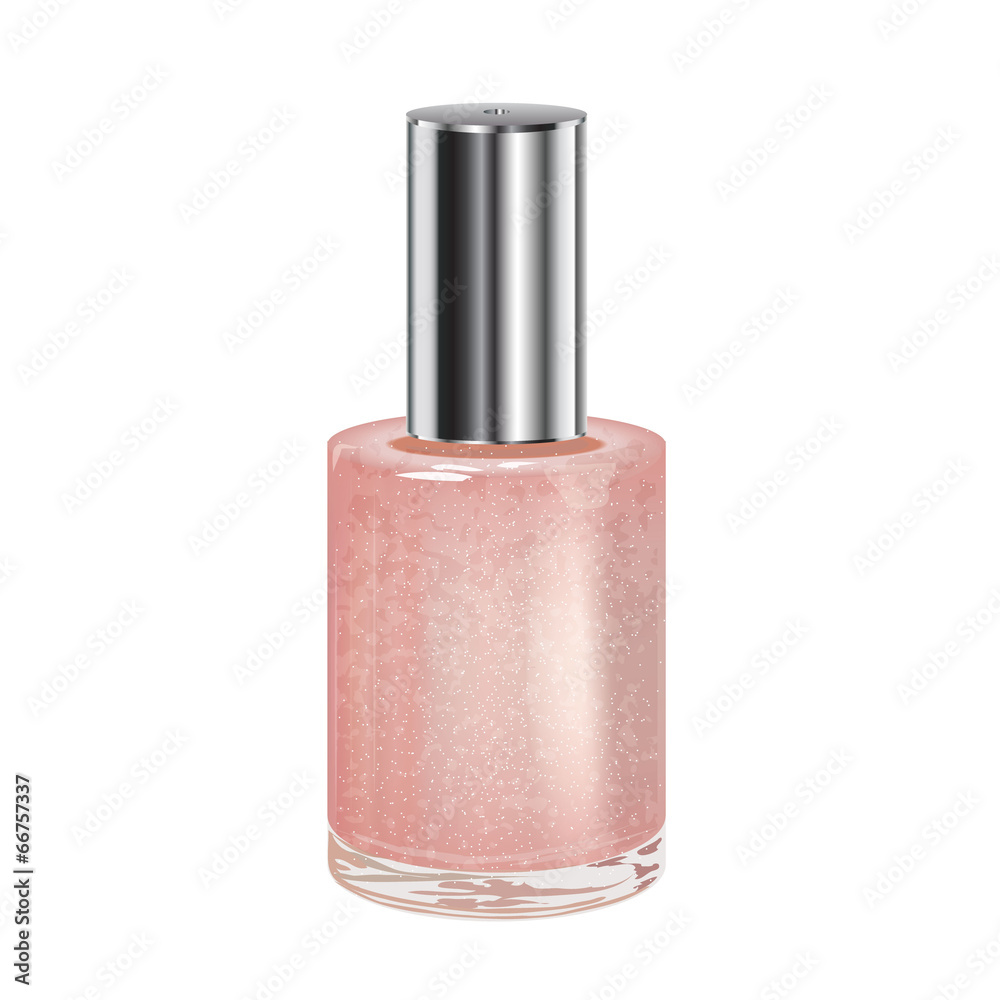 Nail polish with silver cap. Vector object. Nail polish with silver cap. Vector object.