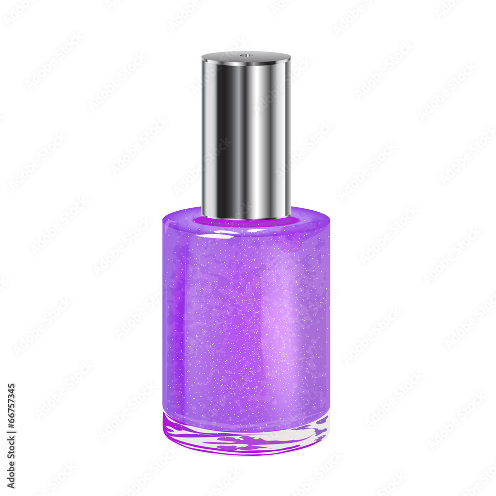 Nail polish with silver cap. Vector object. Nail polish with silver cap. Vector object.