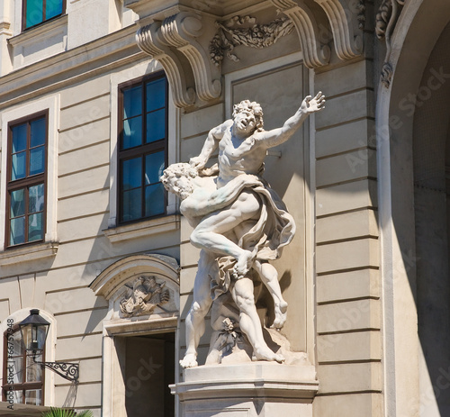 Photography Sculpture depicting the labors of Hercules. Hofburg Palace porta