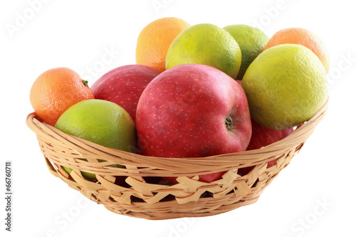 coloured fruit in basket