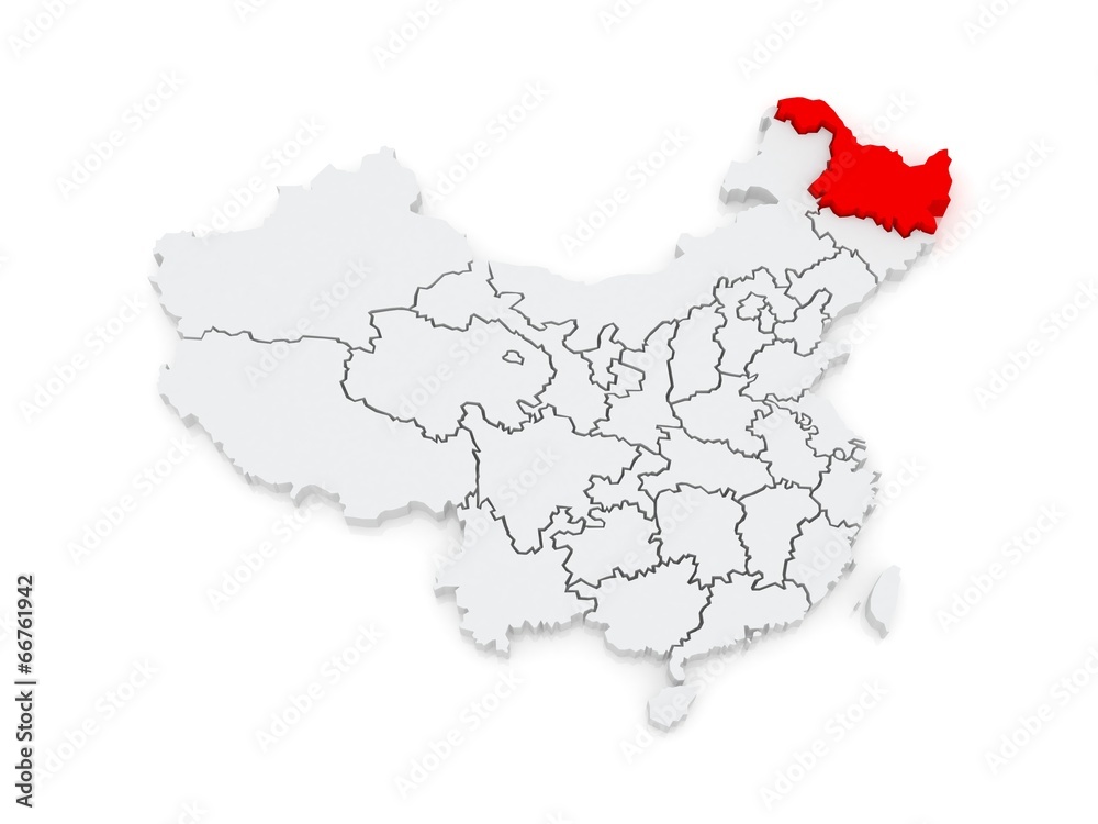 Map of Heilongjiang. China. StockIllustration Adobe Stock
