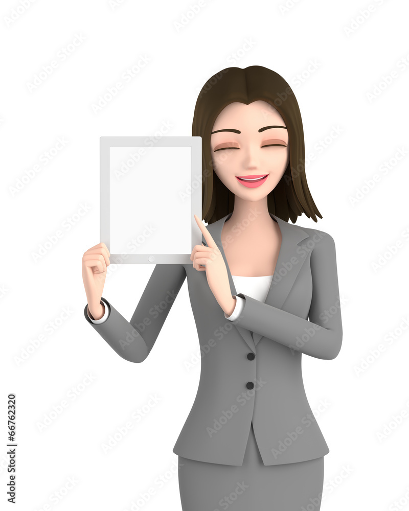 3D illustration character - business woman 3D illustration character - business woman