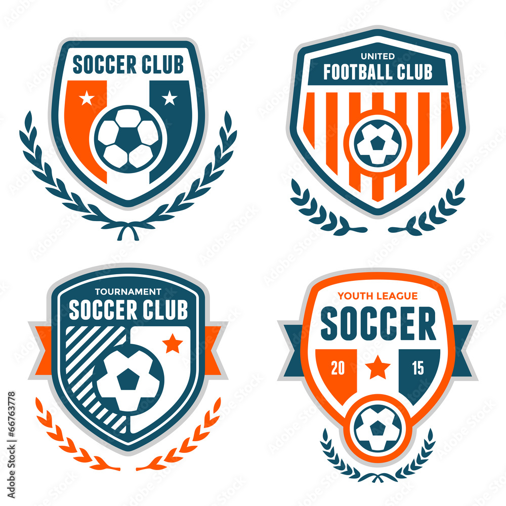 Soccer crests - obrazy, fototapety, plakaty 