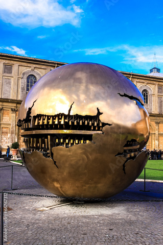 Sphere within sphere in Courtyard of the Pinecone at Vatican Mus