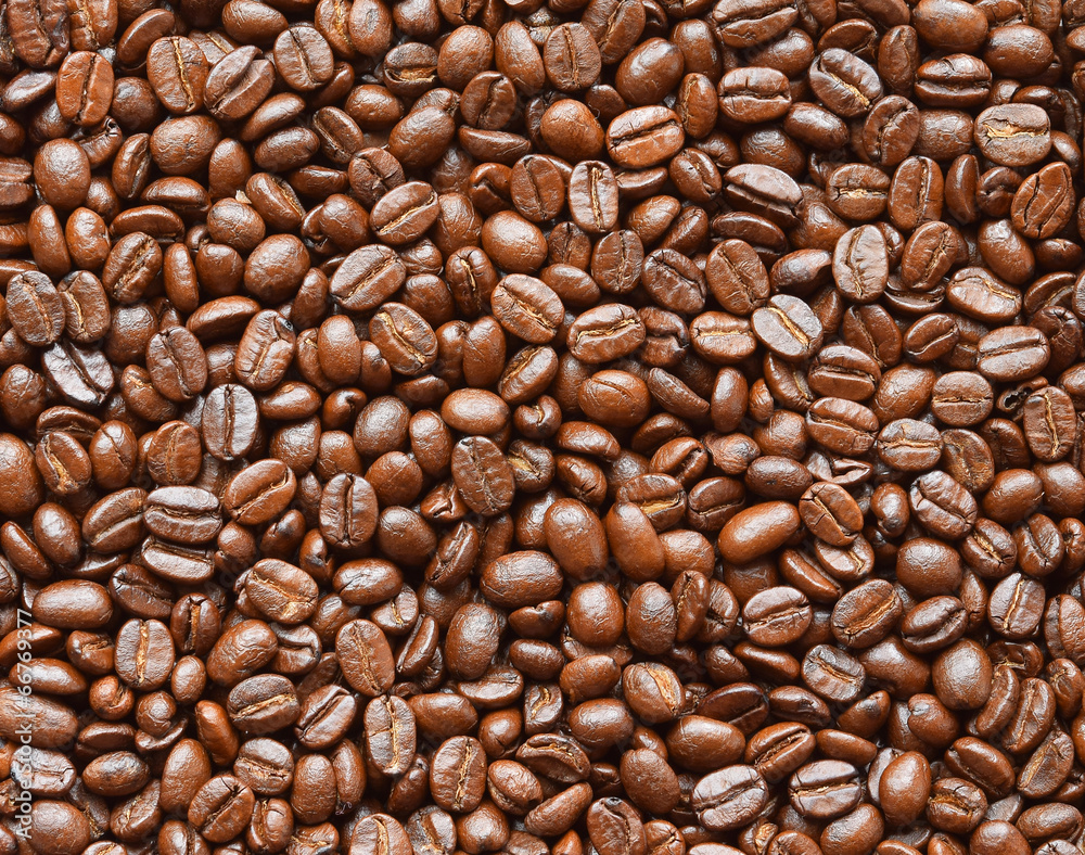 Fototapeta premium coffee beans, close up, background.