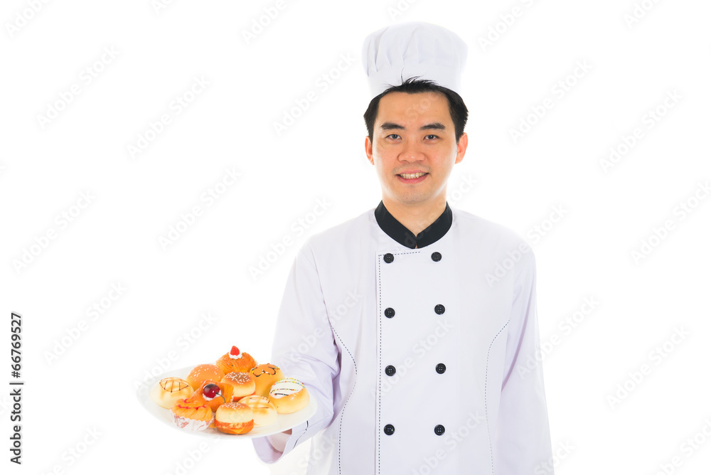asian male chef isolated white background asian male chef isolated white background