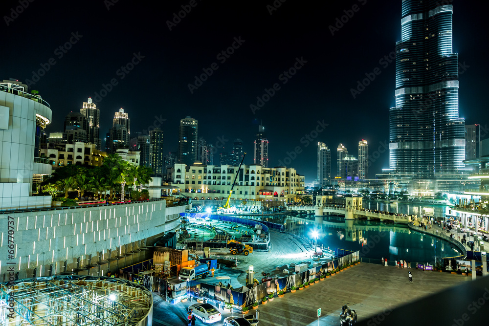 Fototapeta premium View on Burj Khalifa, Dubai, UAE, at night