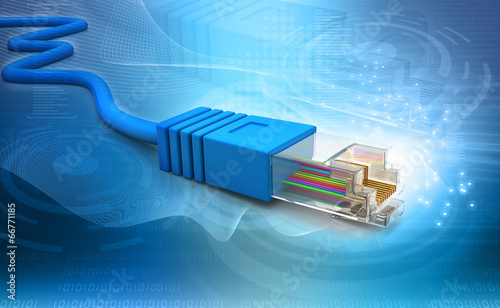 Obraz na płótnie Network cable tech background.