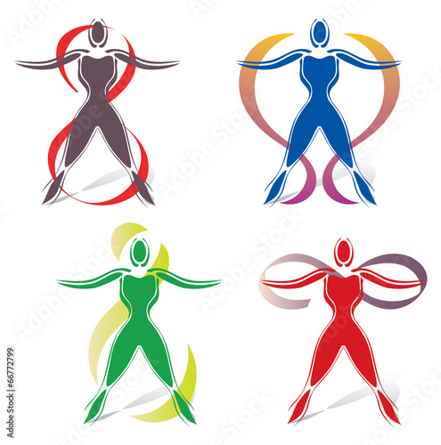 Ensemble d'Icones Corps avec Symbole Infinité