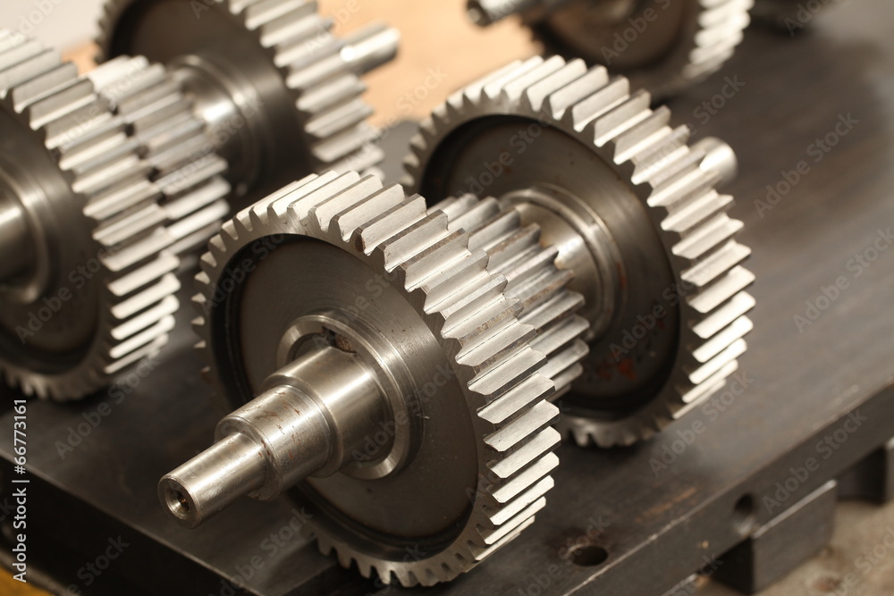 Metal gears. detail of the machine Metal gears. detail of the machine