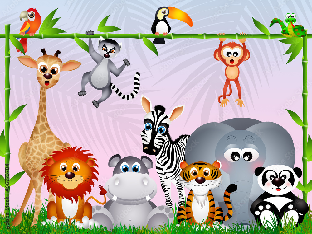 Obraz premium Zwierzęta w dżungli