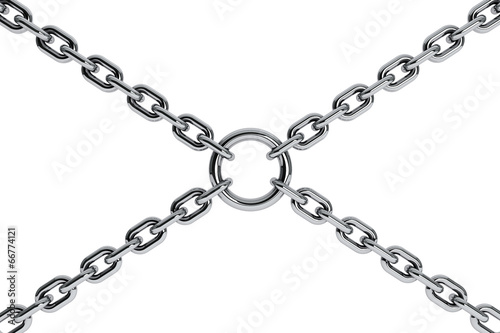 Interlinked chrome chains in cross
