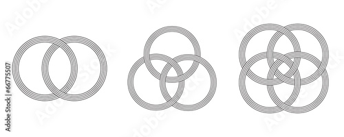Connected circles, vector illustration