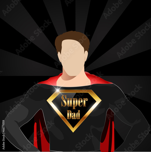 super dad with super hero concept, happy fathers day