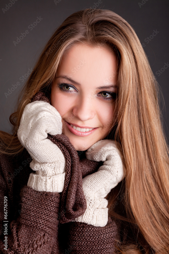 Beauty Portrait. Beautiful woman on a black background Beauty Portrait. Beautiful woman on a black background