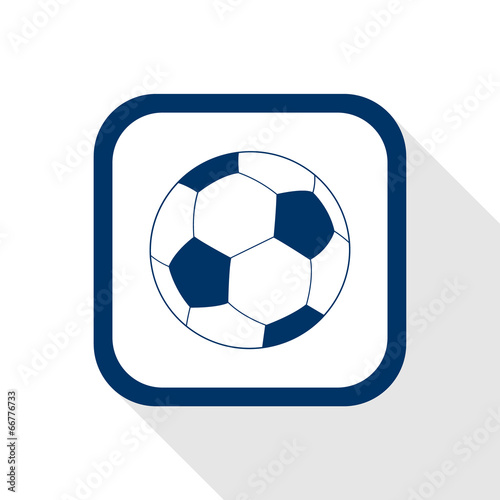 square blue icon football ball with long shadow
