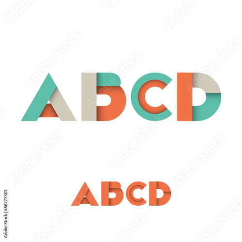 A B C D Modern Colored Layered Font or Alphabet